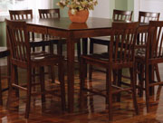 Pines Counter Height Dining Room Set Walnut