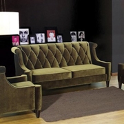 Barrister Sofa Full Length Couch Green