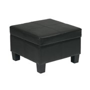 Metro Square Storage Ottoman Mocha Brown Faux Leather