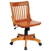 Deluxe Armless Bankers Office Chair Fruitwood