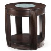 Ino Wood & Glass Oval End Table