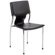 Tobago Stacking Chair-Brown-Chrome