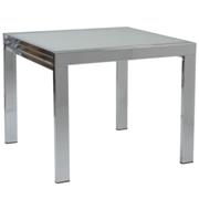 Duo Square Table Frosted Glass-Chrome