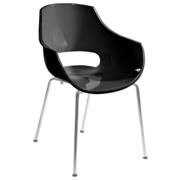 Paige Dining Chair-Black-Chrome