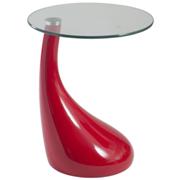 Jill Side Table-Red-Clear