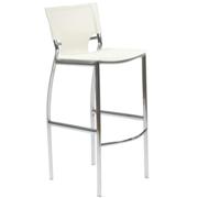 Vinnie Leather Bar Stool-White-Chrome