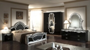 Rococo - Italian Classic Black-Silver Bedroom Set