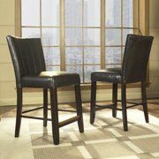 Brown Bi-cast Leather Wide Back Bar Stool