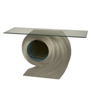 Vortex Infinity Console Sofa Table-Brushed Aluminum