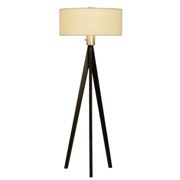 3 Light Tripod Floor Lamp-Dark Wiped Wood