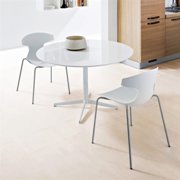 Echo/Jasper Dining Set-White-White Glass-Two Dining Chairs Included