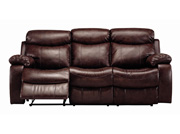 Denisa Rich Brown Reclining Leather Sofa