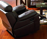 Denisa Rich Brown Leather Rocker Recliner