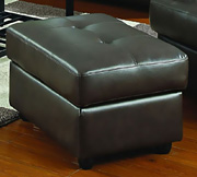 Hugo Chocolate Leather Ottoman