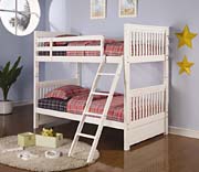 Pepper Twin Bunk Bed in Crisp White