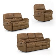 Idaho Reclining Sofa Set Whiskey