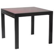 Duo Square Table Red Glass-Black