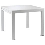 Duo Square Table-Pure White Glass-White