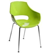 Paige Dining Chair-Green-Chrome