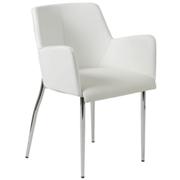 Sunny L-Base Armchair-White-Chrome