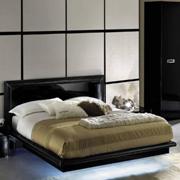 LA Star High Gloss Black Lacquer Bed