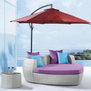 ESF Silver Patio Lover Set-Lover Bed, Coffee Table and Umbrella