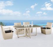 ESF Gold Patio Dining Set-Dining Table and 4 Chair