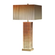 Bronze Grid Table Lamp-Silver