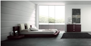 Win Floating Queen Bedroom Set in Wenge