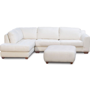 Zen Collection Left Facing Chaise Sectional with Square Cocktail Ottoman