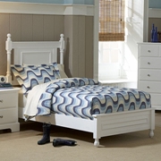 Morelle Low Post Bed White Twin