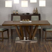 Obliq Rectangular Wood Dining Table Acorn