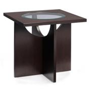 Ozino Wood and Glass Square End Table