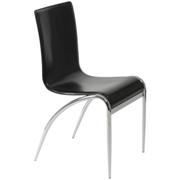 Gloria Leather Chair-Black-Chrome