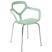 Nellie Stacking Chair-Green Tea-Chrome