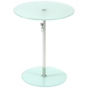 Rafaella Round Glass Side Table-Frosted-Chrome