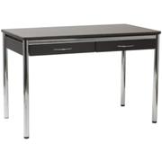 Ledah Leather Desk-Brown-Chrome