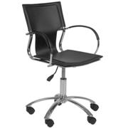 Vinnie Leather Office Chair-Black-Chrome