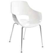 Paige Dining Chair-White-Chrome