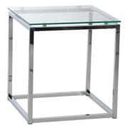 Sandor End Table-Clear-Chrome