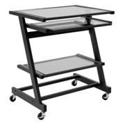 Zaki Computer Cart-Graphite Black Smoked