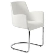 Sunny U-Base Armchair-White-Chrome