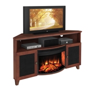 Shaker Style Corner Console TV Stand-Dark Cherry