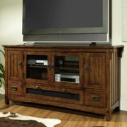 Craftsman Console TV Stand-Medium Brown Oak