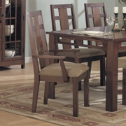 Enchantment Panel Back Arm Dining Chair-Natural Walnut