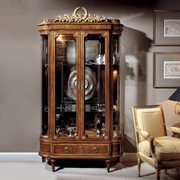 Louis XVI Two-Door Display Cabinet with Decorative Wreath