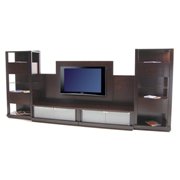 6 piece Castella Large Entertainment Center-Brownie