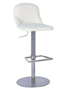 White Adjustable Height Swivel Stool