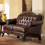 Victoria Leather Loveseat