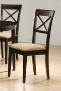 Rich Cappuccino Side Chair with Cross Back